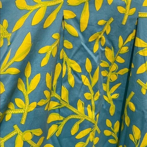 Vibrant Teal and yellow  Print Dress - Picture 7 of 8